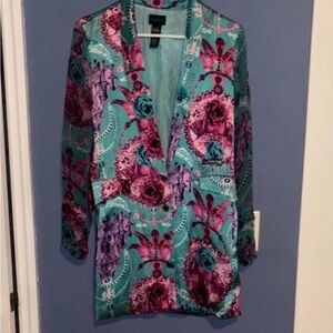 Custo Barcelona Teal and Pink Patterned camisole tank and matching silk Jacket.